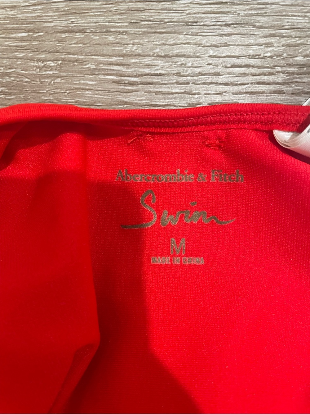 Abercrombie & Fitch Red One Piece Swimsuit Criss Cross Low Back Swim Medium - Picture 9 of 10